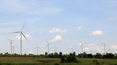 Wind turbines generating electricity Stock Footage 23902566