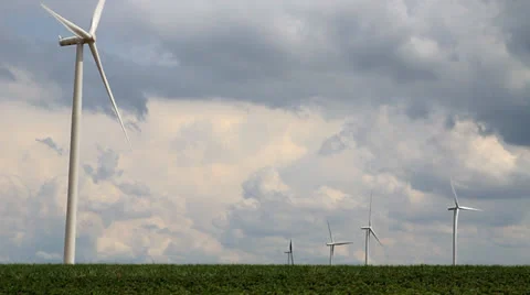 Wind turbines generating electricity Stock Footage 23908260