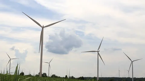 Wind turbines generating electricity Stock Footage 24956332
