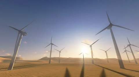 Wind turbines generating electricity. Stock Footage 37134110