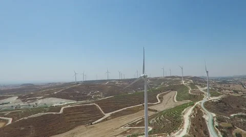 Wind Turbines Generating Electricity Video stock 61285131