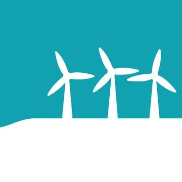 Wind turbines generating electricity. Illustrazione stock