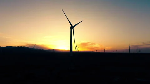 Wind Turbines Generating Green Energy Stock Footage 327423947