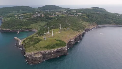 Wind Turbines Generating Renewable Energy – Aerial Drone Footage Stock Footage 336969705