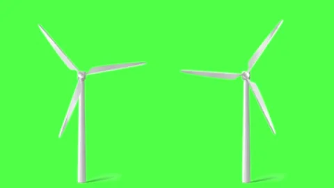 Wind turbines with the green screen background, green screen energy windmill  Video stock 148297091