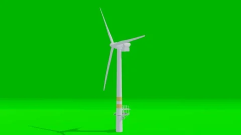 Wind turbines with the green screen background, Stock Footage 260788643