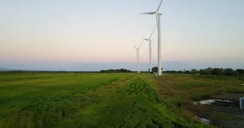 Wind turbines from the ground Stock Footage 107277868