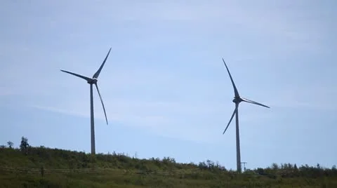 Wind Turbines on hill Stock Footage 10749113