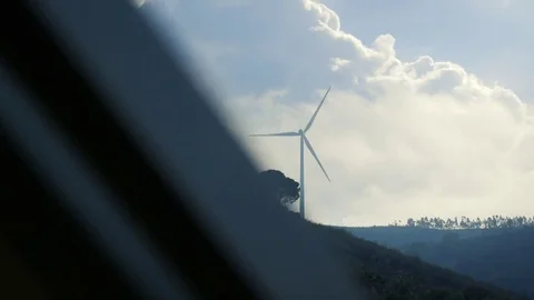 Wind turbines on the hills Stock Footage 85443328