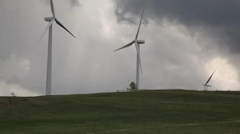 Wind Turbines on Hillside Video stock 51333389