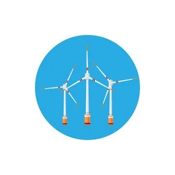 Wind Turbines Icon 스톡 일러스트