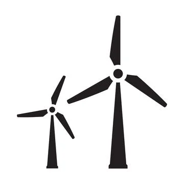 Wind turbines icon in simple style on white background. Stock Illustration
