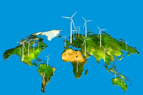 Wind turbines Stock Illustration