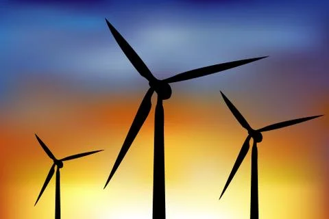 Wind turbines Stock Illustration