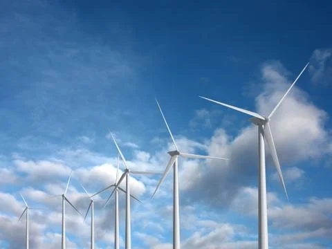 WInd turbines Stock Illustration