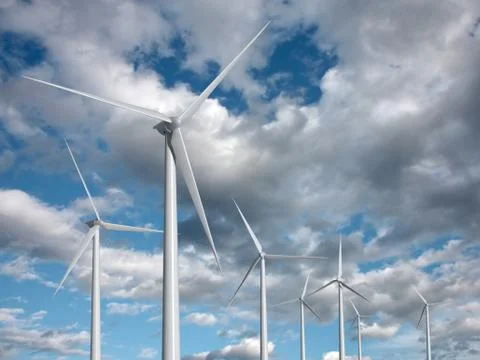 Wind turbines Stock Illustration