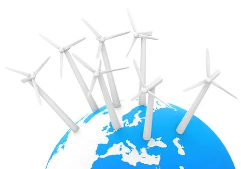 The wind turbines Stock Illustration