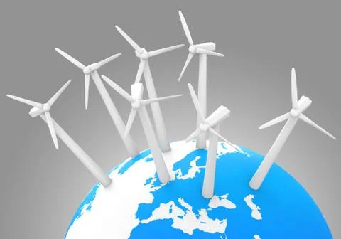 The wind turbines Stock Illustration
