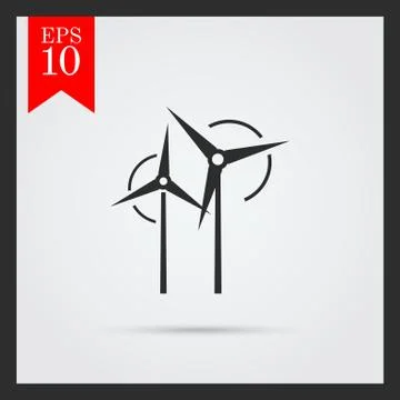 Wind turbines Stock Illustration