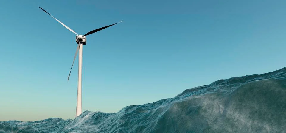 Wind turbines Stock Illustration