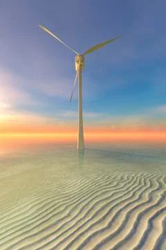 Wind turbines Stock Illustration