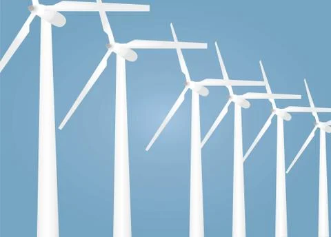 Wind turbines Illustrazione stock