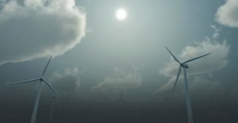 Wind turbines Stock Illustration