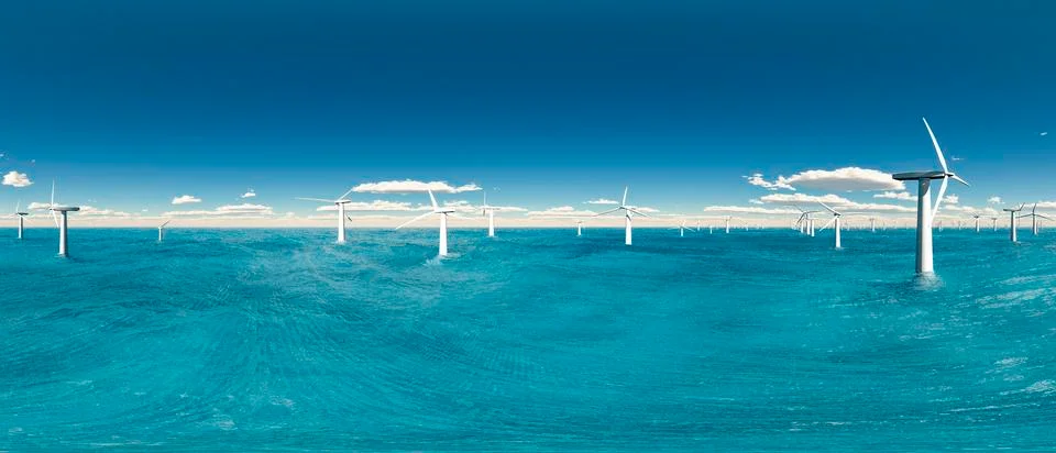 Wind turbines Stock Illustration