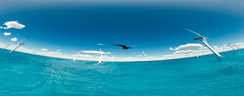 Wind turbines Stock Illustration