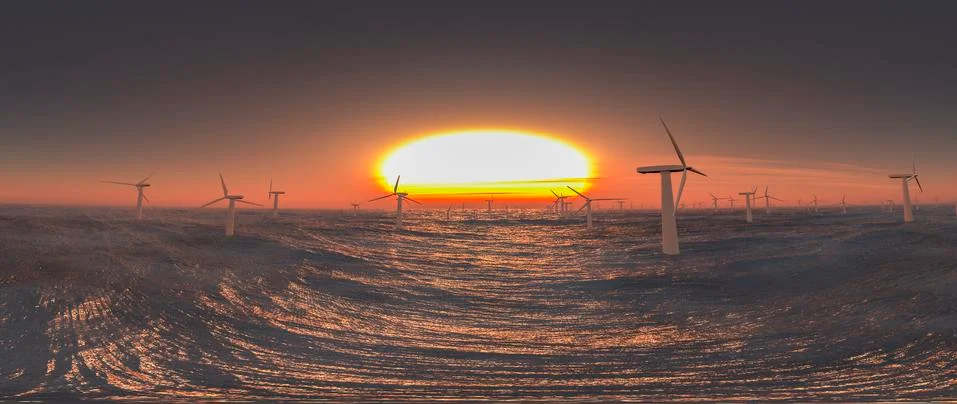 Wind turbines Stock Illustration