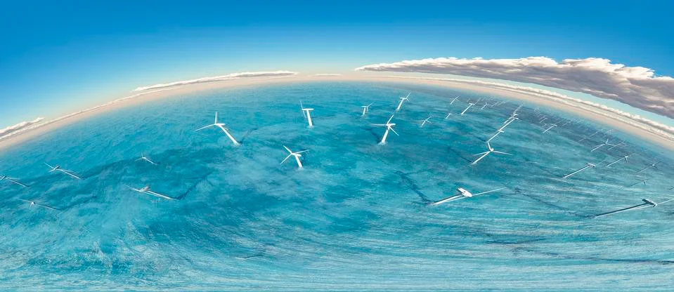 Wind turbines Stock Illustration