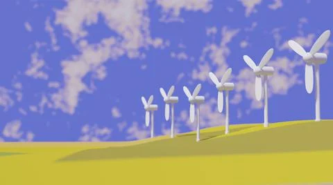 Wind turbines Stock Illustration