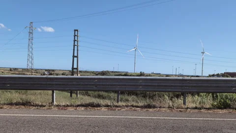 Wind turbines in Italy. Stock Footage 314230911