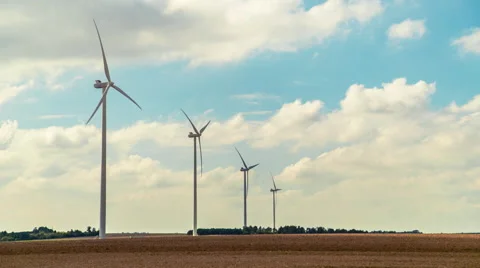 Wind Turbines Landscape 2, Time Lapse Stock Footage 55230421
