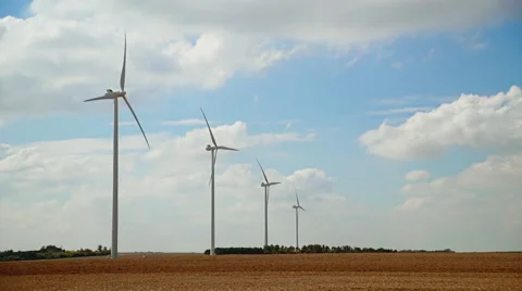 Wind Turbines Landscape 3 Stock Footage 55252205