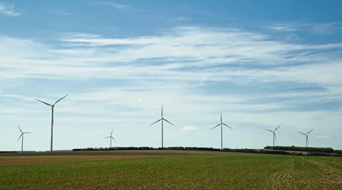 Wind Turbines Landscape 5 Stock Footage 55252171