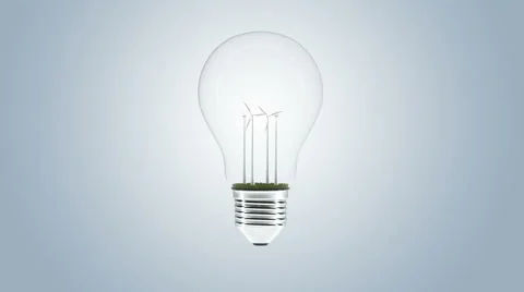 Wind Turbines in a light bulb 스톡 동영상 61102357