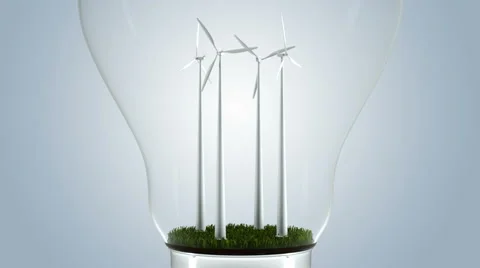 Wind Turbines in a light bulb 스톡 동영상 61122830