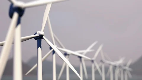 Wind turbines looping. Video stock 88552668