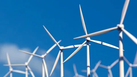 Wind turbines looping. Video stock 88553896
