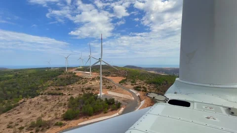 Wind turbines maintenance Stock Footage 320940094