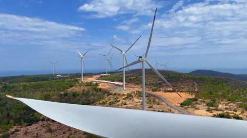 Wind turbines maintenance Stock Footage 321791245