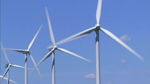 Wind Turbines MED 2 Stock Footage 96809