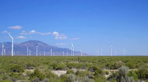 Wind turbines mid shot Stock Footage 54557172