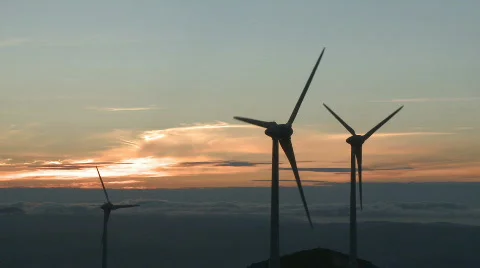 Wind turbines in the mountains Video stock 395682