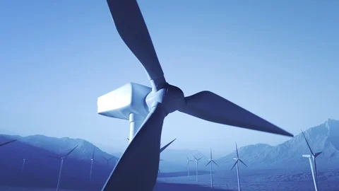 Wind turbines in the mountains. Stock Footage 92331014