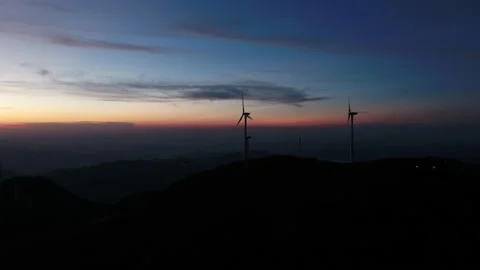 Wind turbines in the mountains Stock Footage 165578731