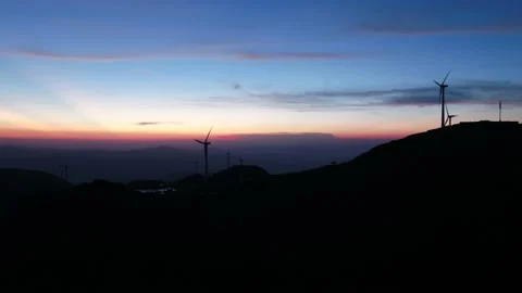 Wind turbines in the mountains Stock Footage 165578770