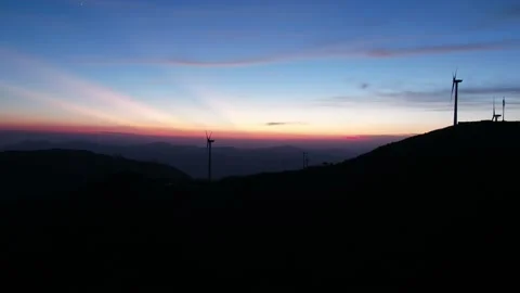 Wind turbines in the mountains Stock Footage 165578810