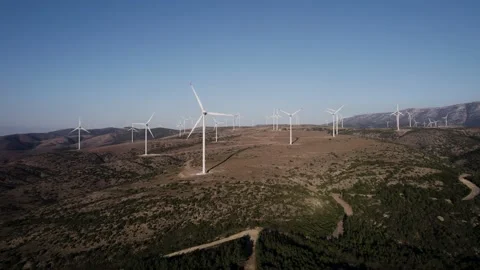 Wind Turbines On The Mountains Stock-Footage 173181512